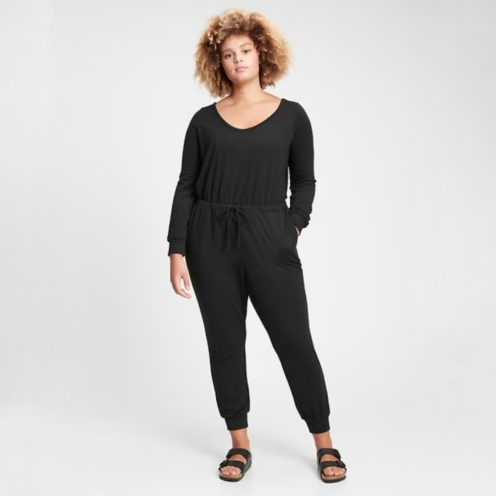 GAP Black Long-Sleeve Jumpsuit